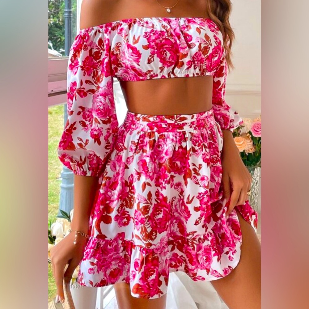 Floral skirt set